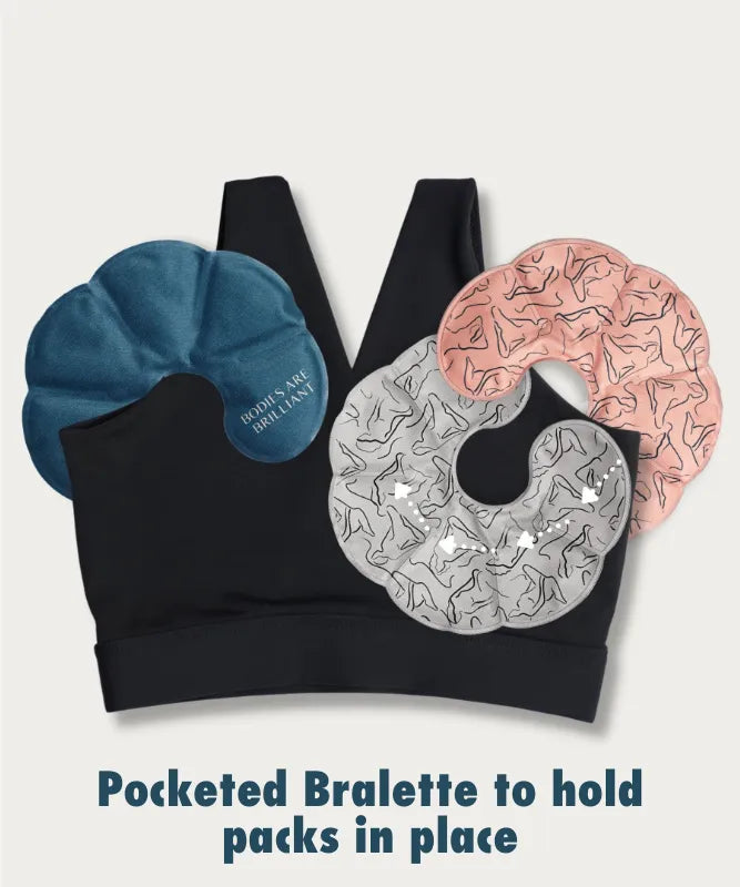 FourthWear Postpartum Bralette set of 3 + Breast Chest Ice Heat Packs Saver Set